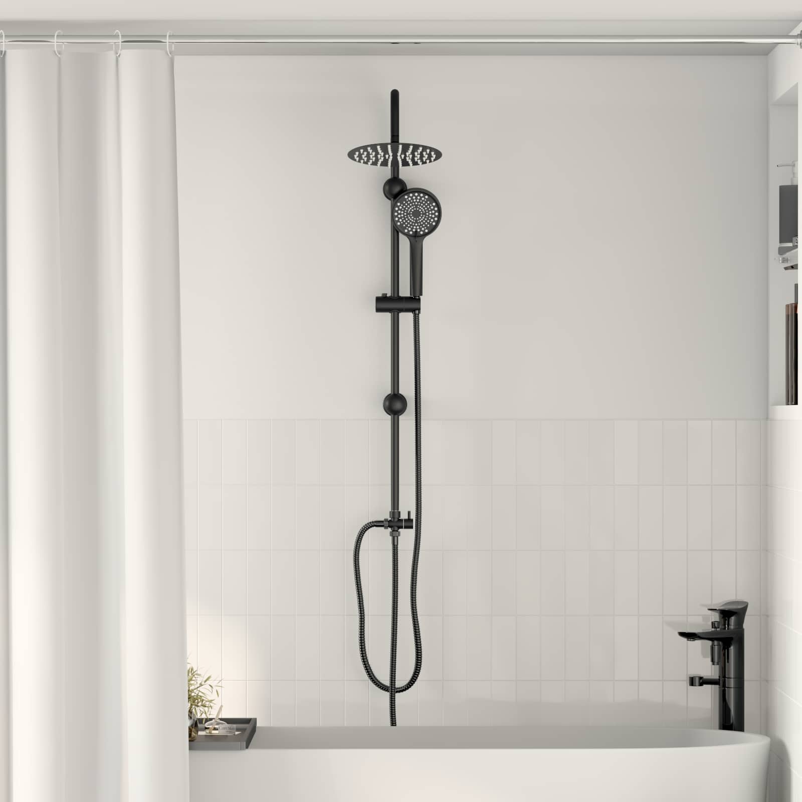 Duschsystem Schwarz 47 x 20 x 95 cm Edelstahl