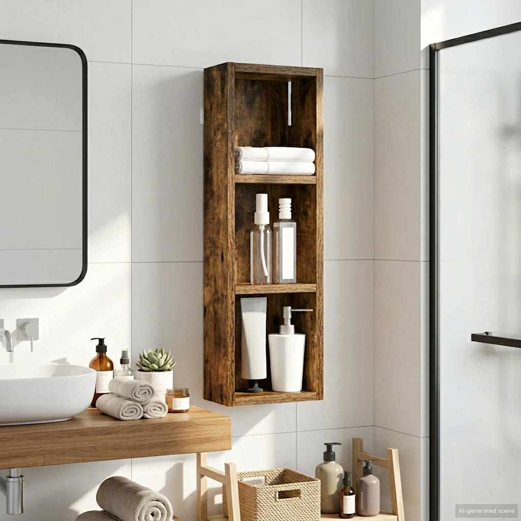 Badezimmer-Wandschrank Räuchereiche 20 x 10 x 60,5 cm
