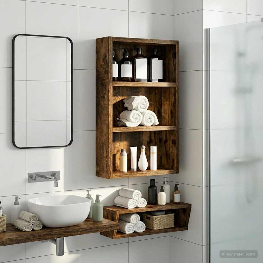 Badezimmer-Wandschrank Räuchereiche 30 x 10 x 50 cm