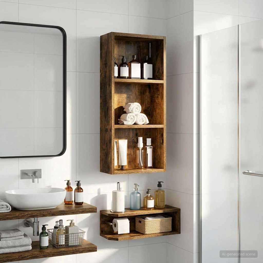 Badezimmer-Wandschrank Räuchereiche 30 x 14 x 70 cm