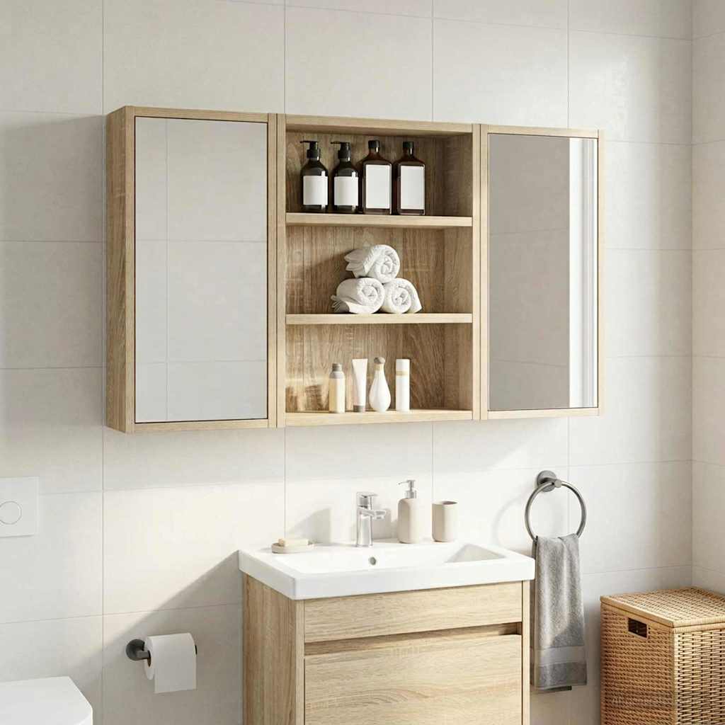 Badezimmer-Wandschrank Sonoma-Eiche 40 x 10 x 50 cm