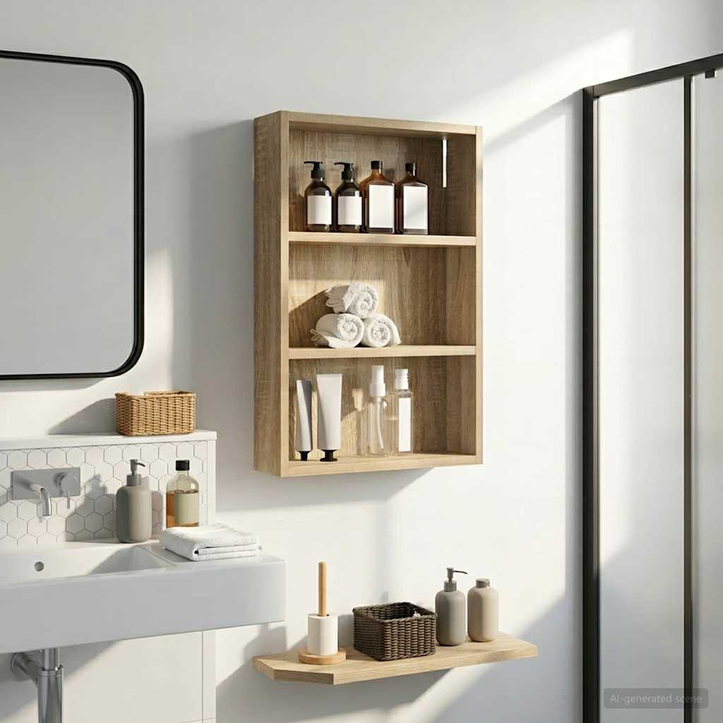 Badezimmer-Wandschrank Sonoma-Eiche 40 x 10 x 60,5 cm