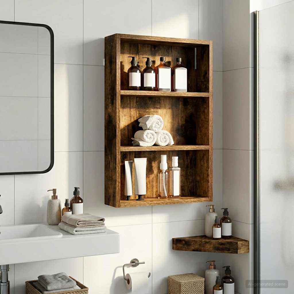Badezimmer-Wandschrank Räuchereiche 40 x 10 x 60,5 cm