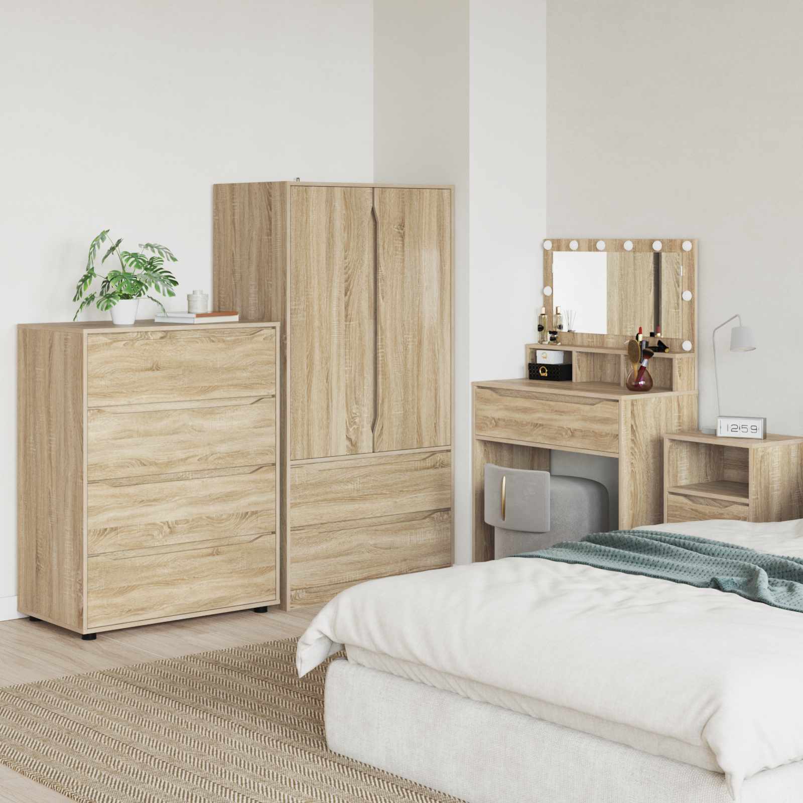Stauraumschränke 80 x 48 x 105 cm Holzwerkstoff Sonoma-Eiche