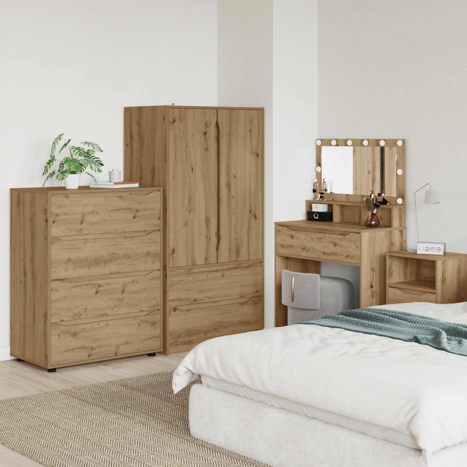Stauraumschränke 80 x 48 x 105 cm Holzwerkstoff Artisan-Eiche