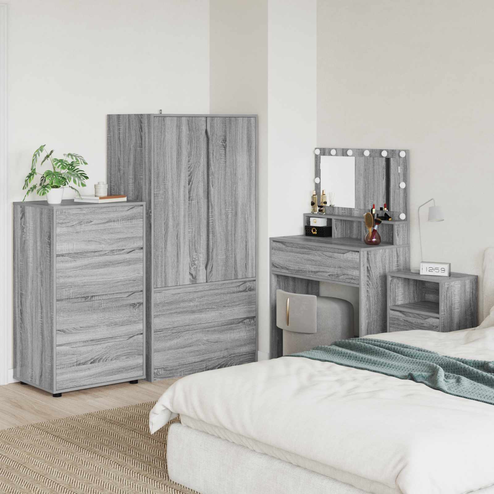 Stauraumschränke 60 x 48 x 105 cm Holzwerkstoff Sonoma-Grau