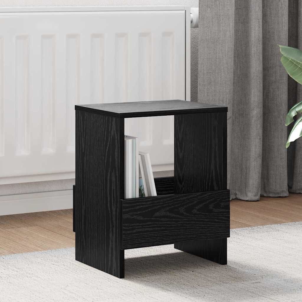 Magazinregal Schwarz Eichen-Optik 35 x 30 x 45 cm