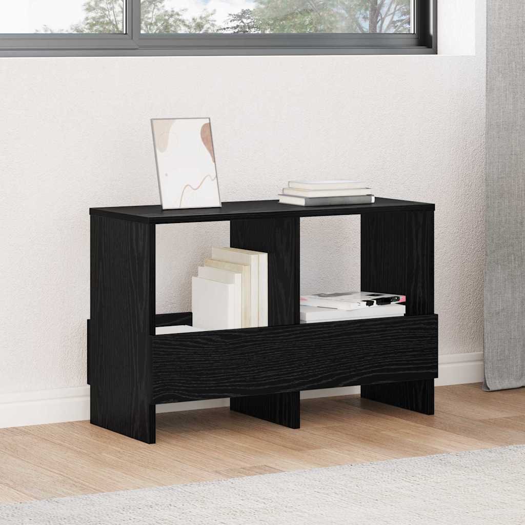 Magazinregal Schwarz Eichen-Optik 68,5 x 30 x 45 cm