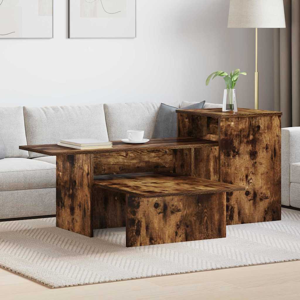 Konsolentisch Räuchereiche 91,5 x 35 x 38,5 cm Holzwerkstoff