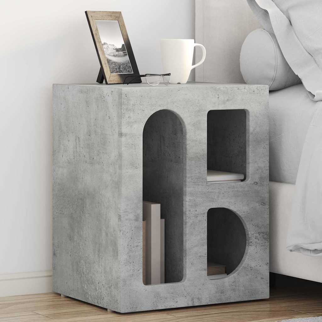 Nachttisch ELST Beton Grau 40 x 35 x 50 cm Holzwerkstoff