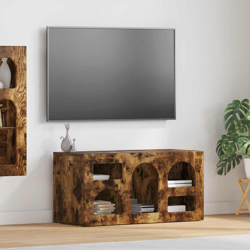 TV-Schränk ELST 80 x 35 x 40 cm Räuchereiche Holzwerkstoff
