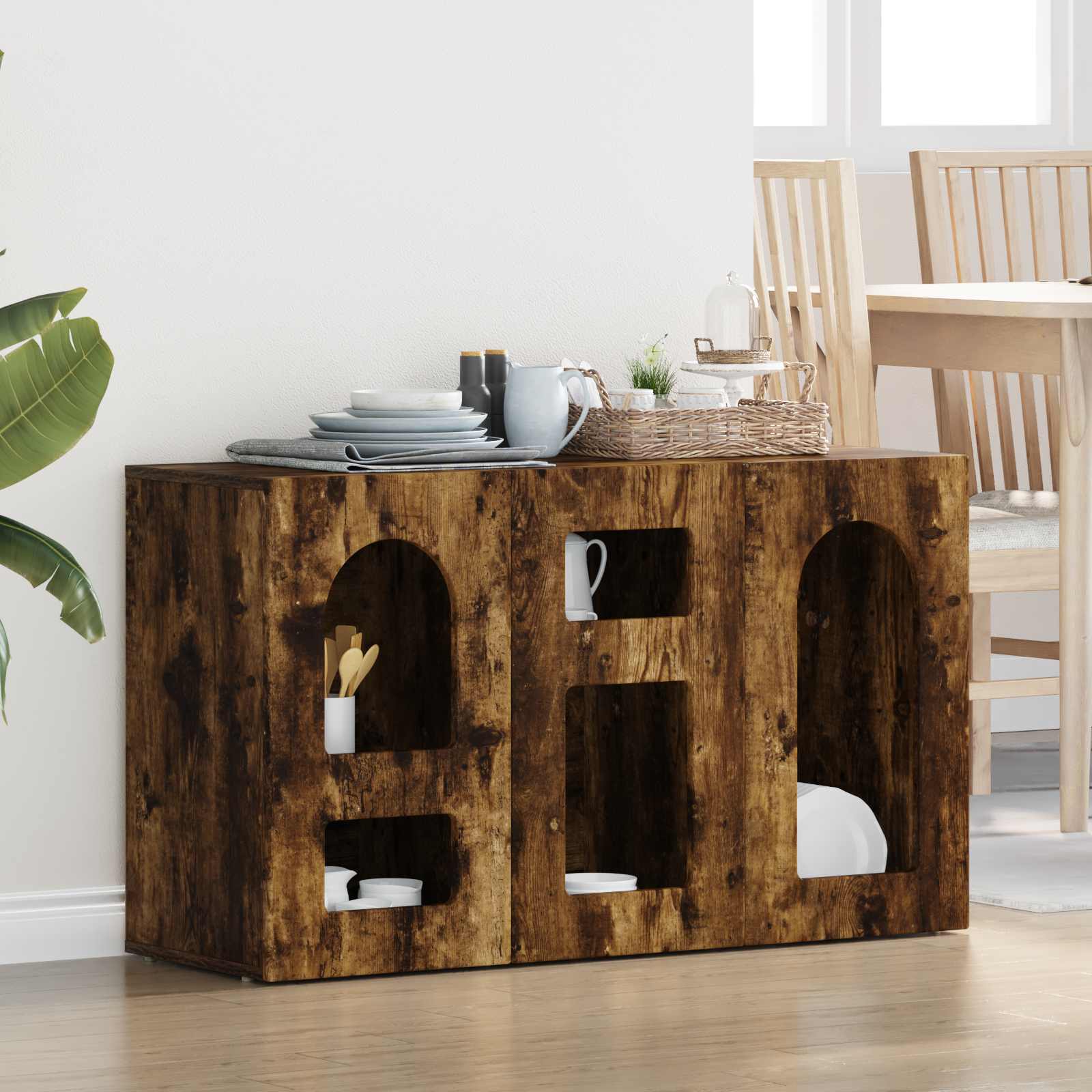 Sideboard ELST Geräucherte Eiche 100 x 35 x 59 cm Holzwerkstoff