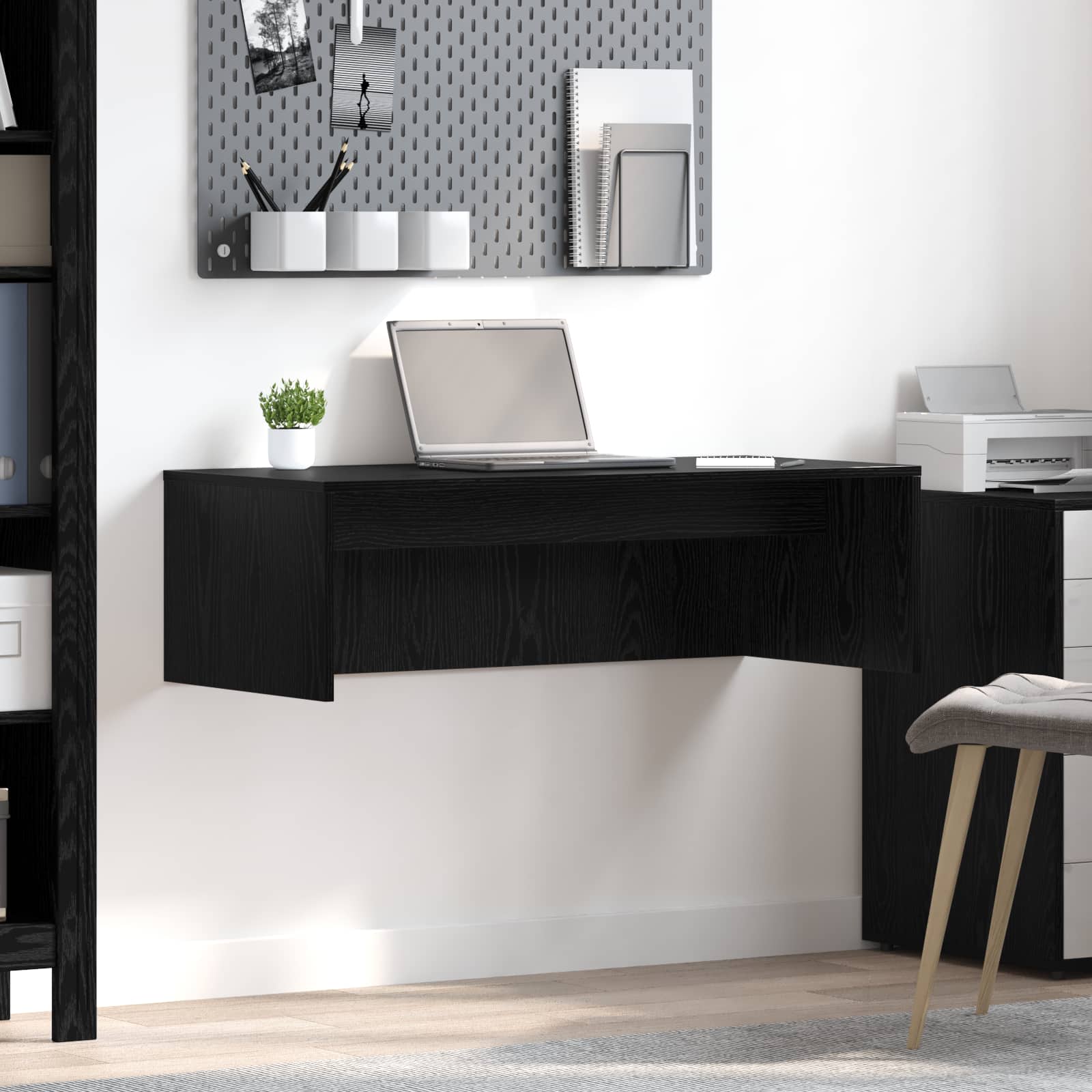 Wandtisch Schwarz Eichen-Optik Holzwerkstoff 100 x 45 x 30 cm