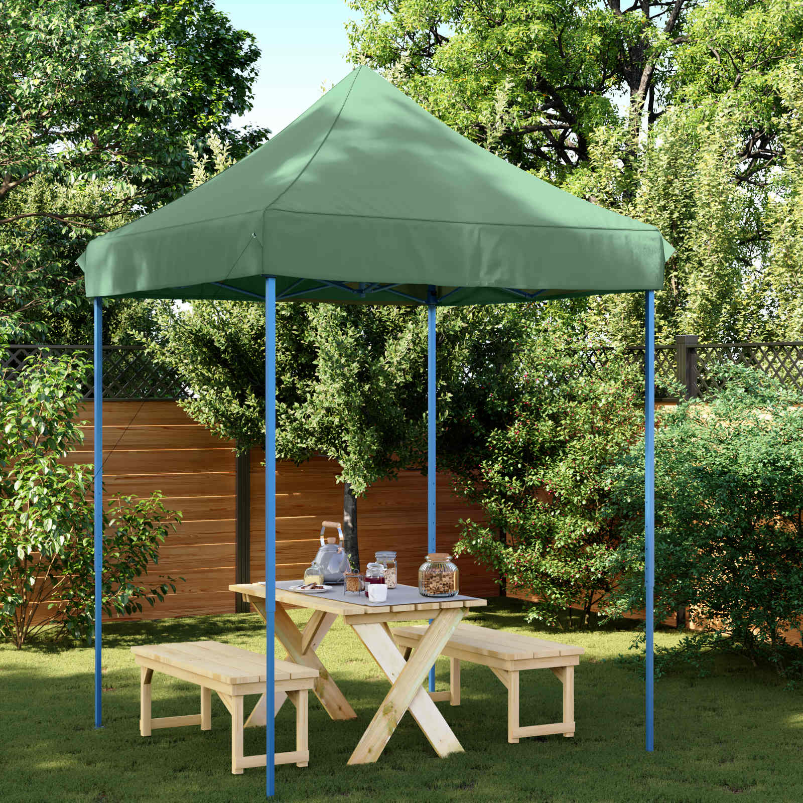 Partyzelt 200 x 200 x 306 cm Grün Oxford-Stoff