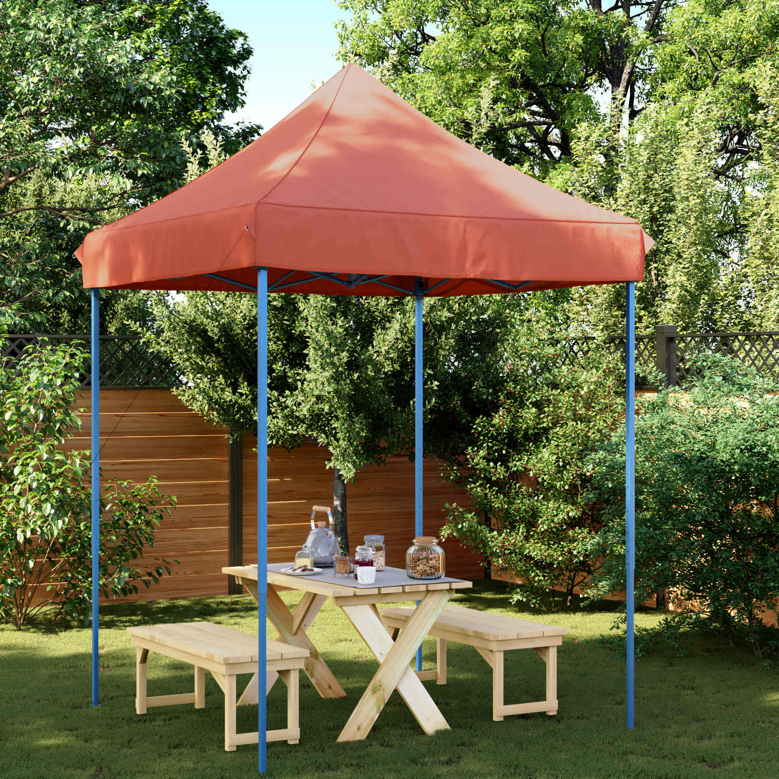Partyzelt 200 x 200 x 306 cm Terrakotta Oxford-Stoff