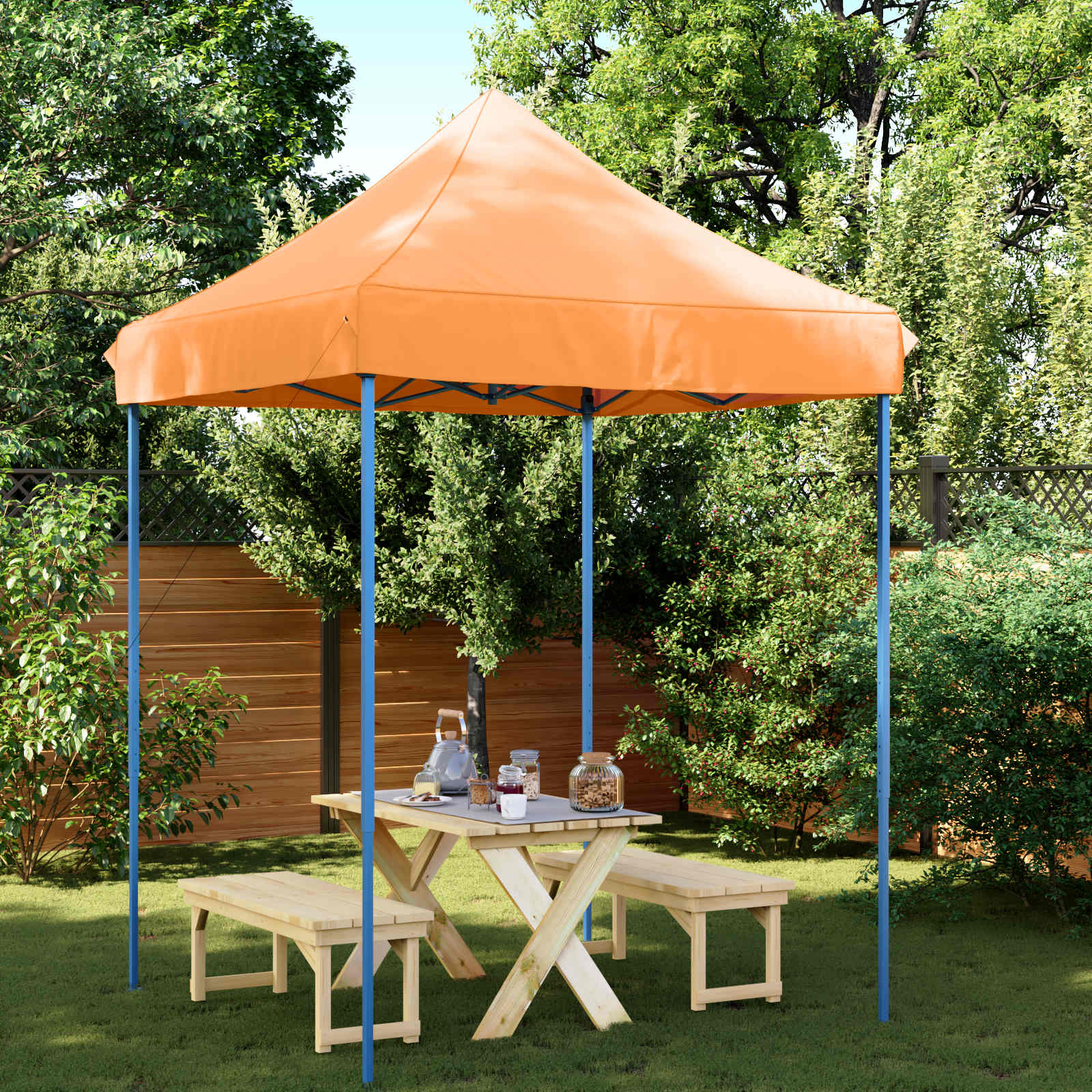 Partyzelt 200 x 200 x 306 cm Orange Oxford-Stoff