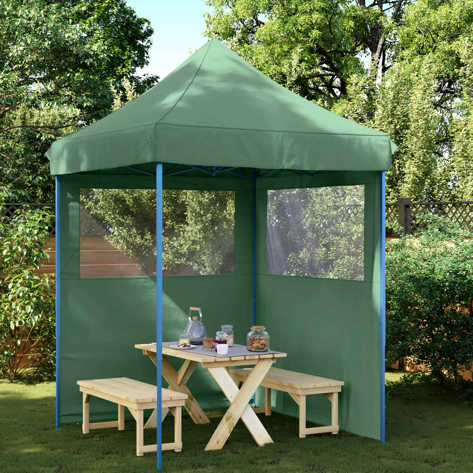 Partyzelt 200 x 200 x 306 cm Grün Oxford-Stoff