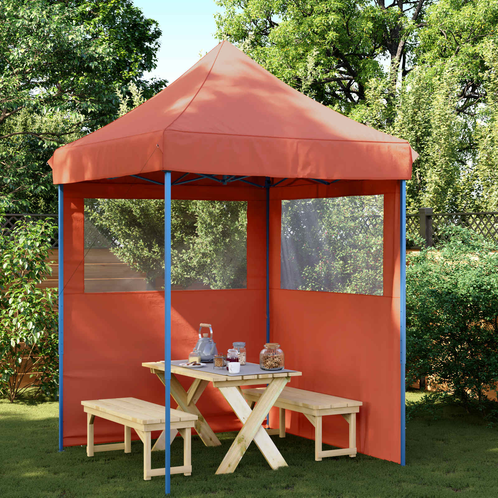 Partyzelt 200 x 200 x 306 cm Terrakotta Oxford-Stoff