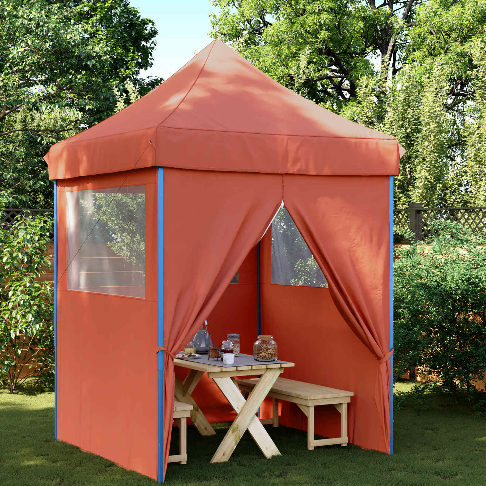 Partyzelt 200 x 200 x 306 cm Terrakotta Oxford-Stoff