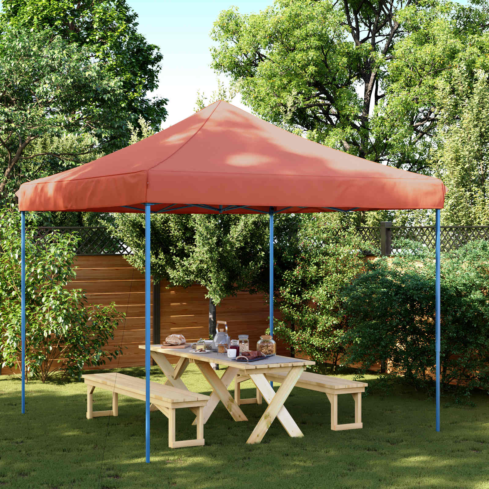 Party-Zelt 292 x 292 x 315 cm Terrakotta Oxford-Stoff
