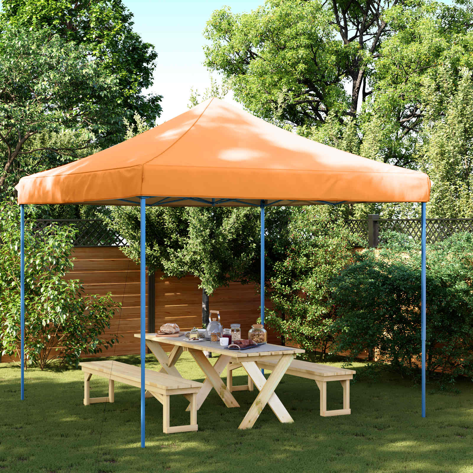 Party-Zelt 292 x 292 x 315 cm Orange Oxford-Stoff
