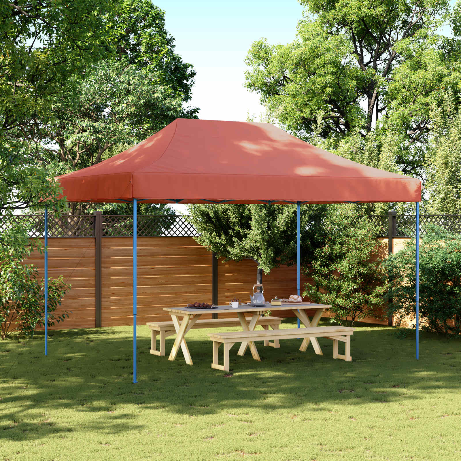 Party-Zelt 279 x 410 x 315 cm Terrakotta Oxford-Stoff