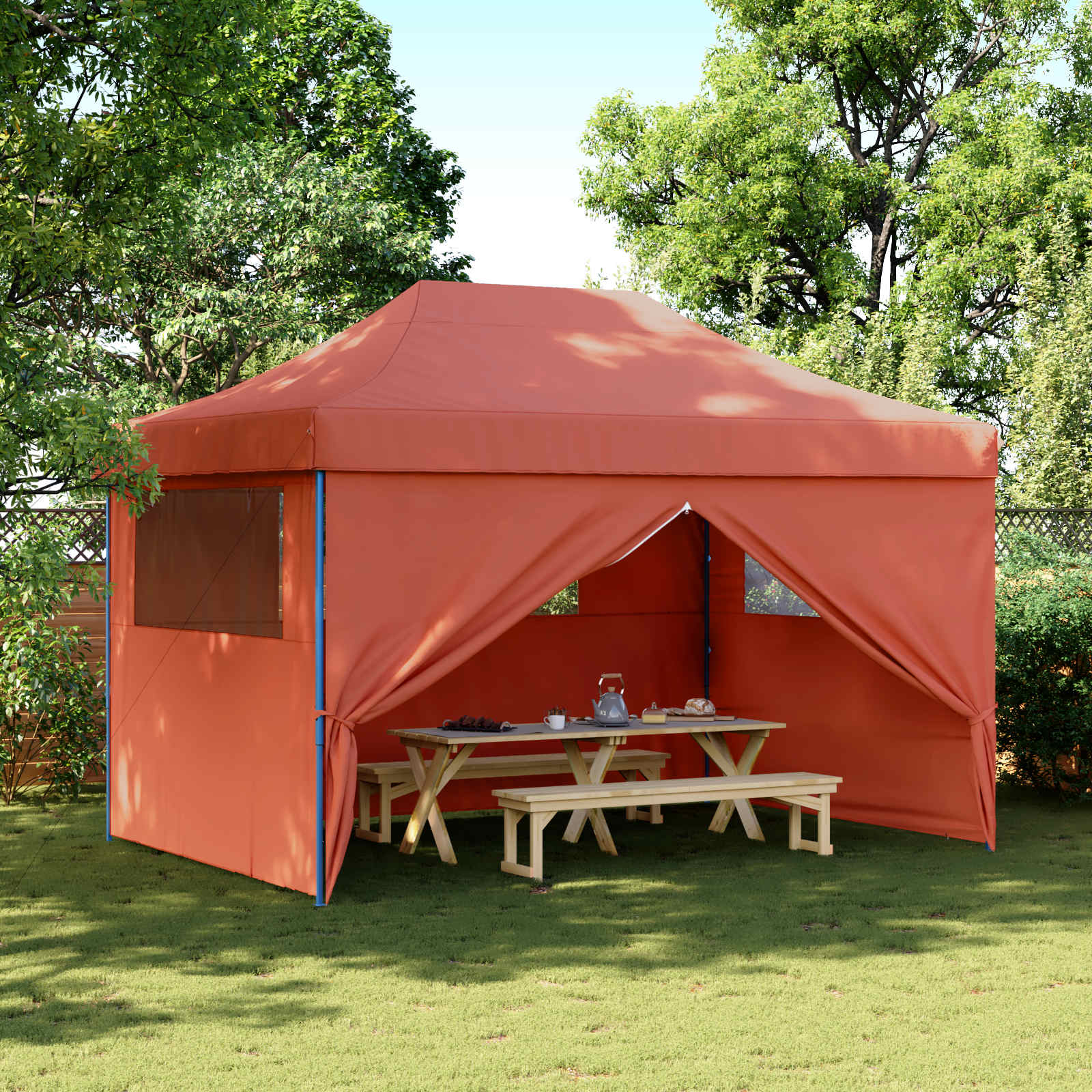 Party-Zelt 279 x 410 x 315 cm Terrakotta Oxford-Stoff