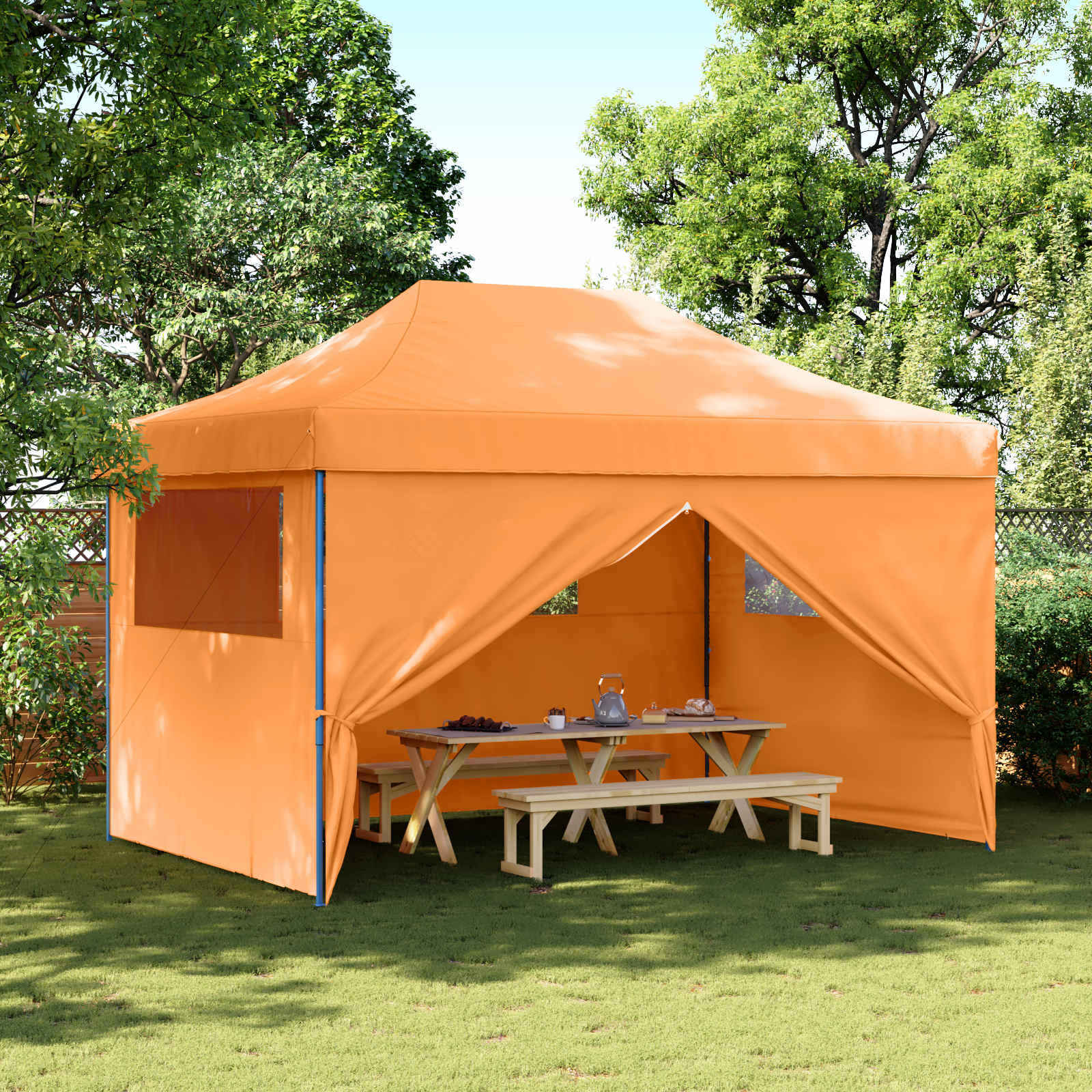 Party-Zelt 279 x 410 x 315 cm Orange Oxford-Stoff