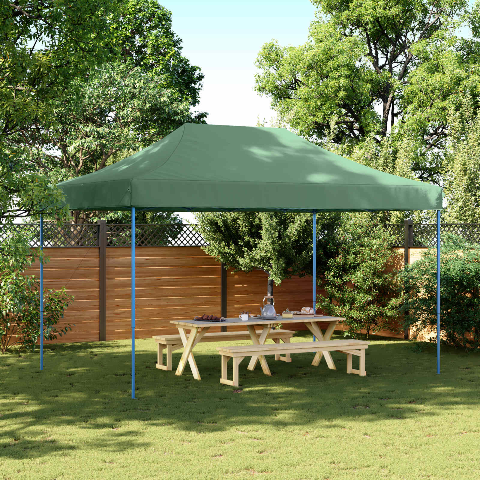Partyzelt 292 x 440 x 315 cm Grün Oxford-Stoff