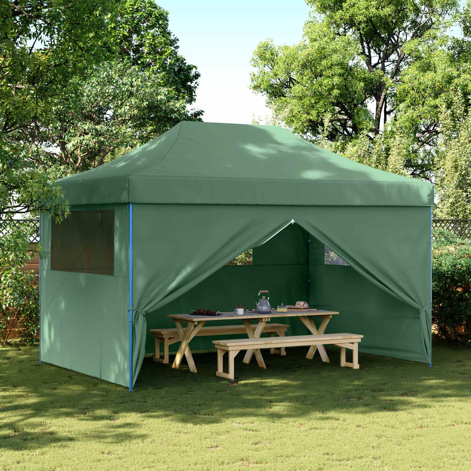 Partyzelt 292 x 440 x 315 cm Grün Oxford-Stoff