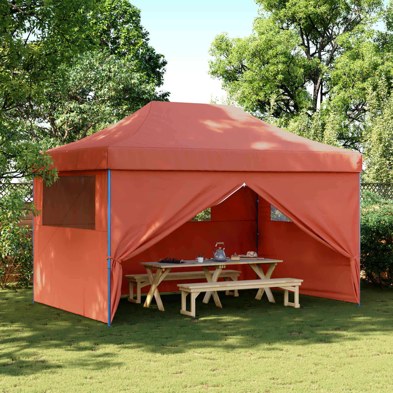 Partyzelt 292 x 440 x 315 cm Terrakotta Oxford-Stoff