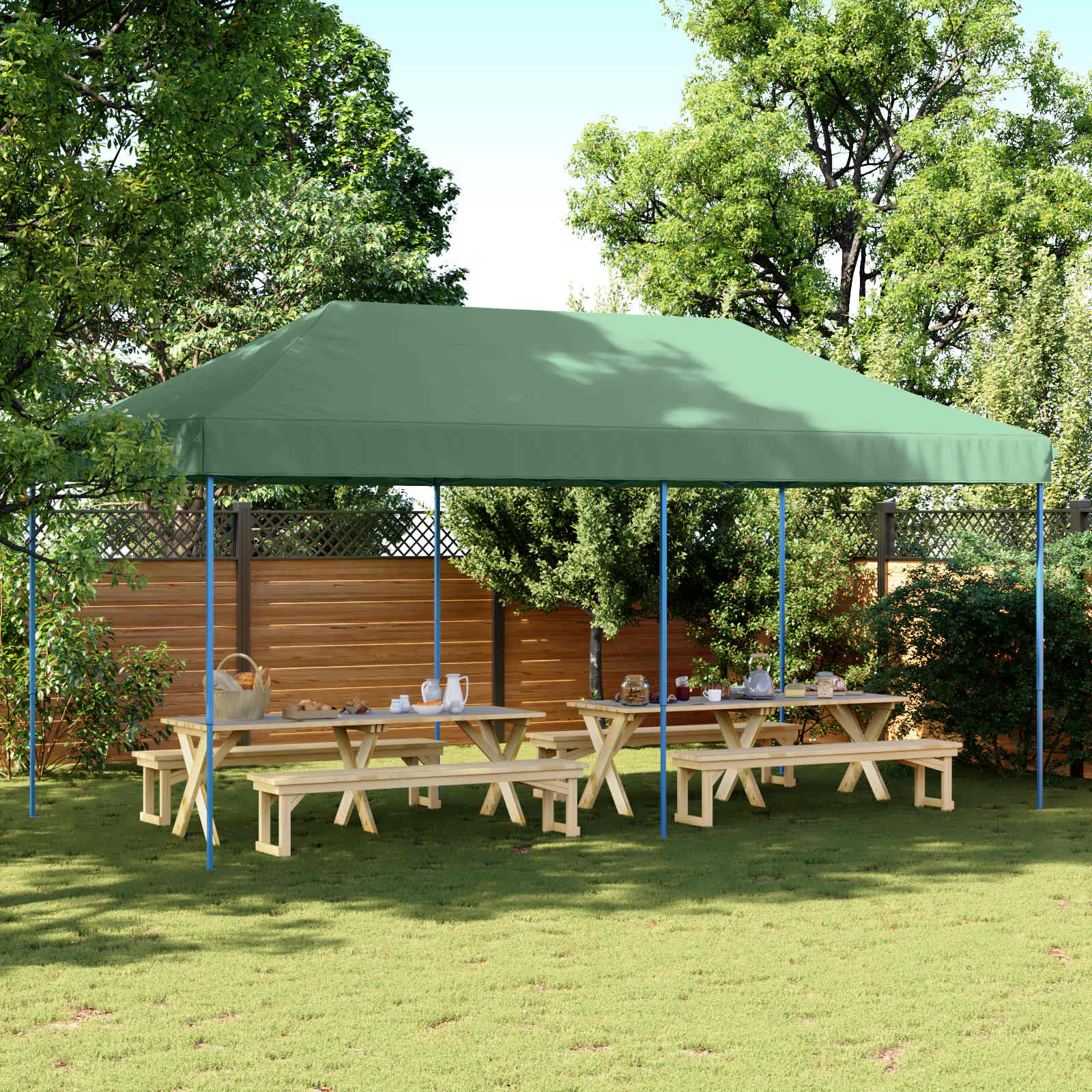 Partyzelt 292 x 580 x 315 cm Grün Oxford-Stoff