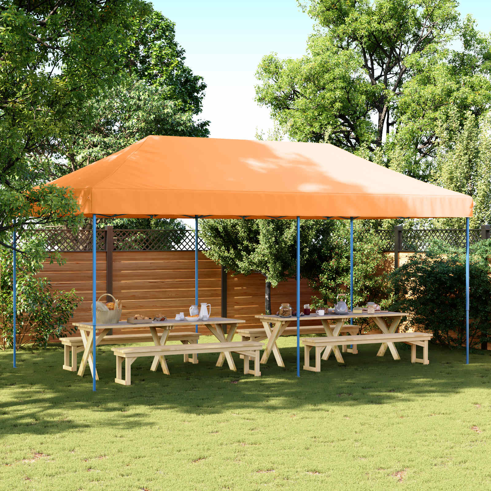Partyzelt 292 x 580 x 315 cm Orange Oxford-Stoff