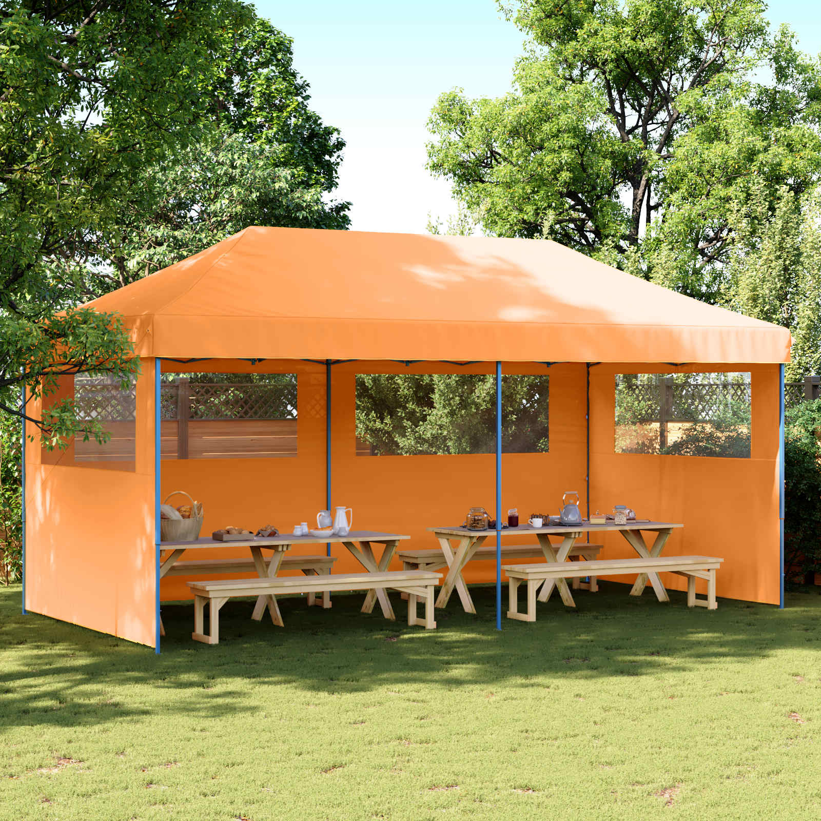 Partyzelt 292 x 580 x 315 cm Orange Oxford-Stoff