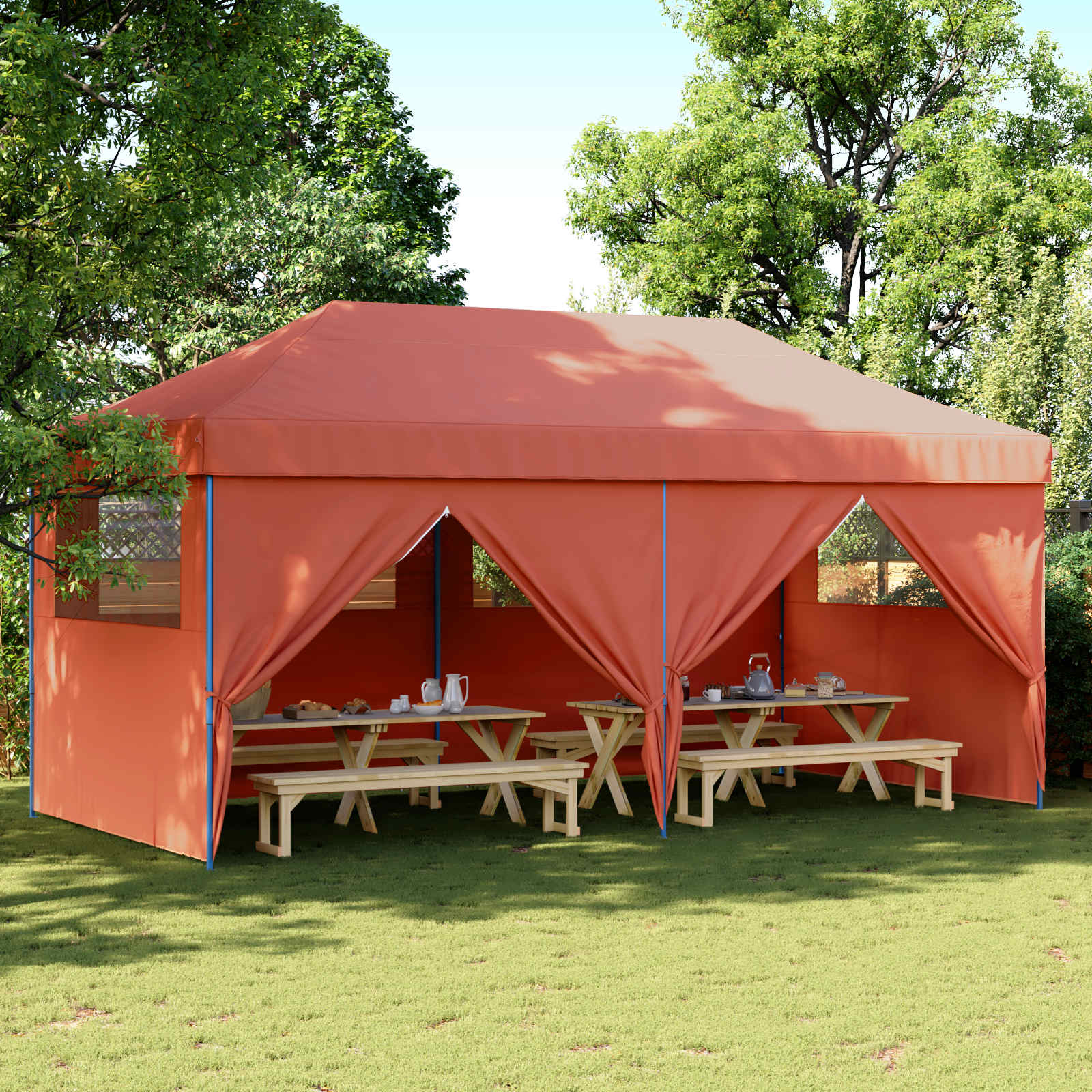 Partyzelt 292 x 580 x 315 cm Terrakotta Oxford-Stoff