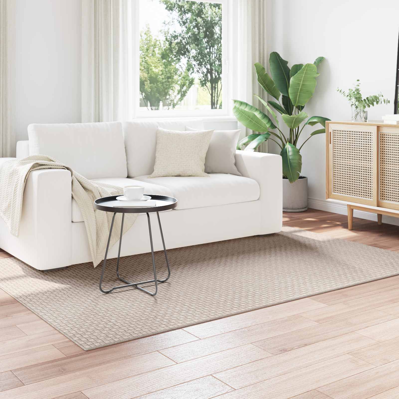 Bereichsteppiche Rechtwinklig FARO Creme 170 x 120 cm Polyester