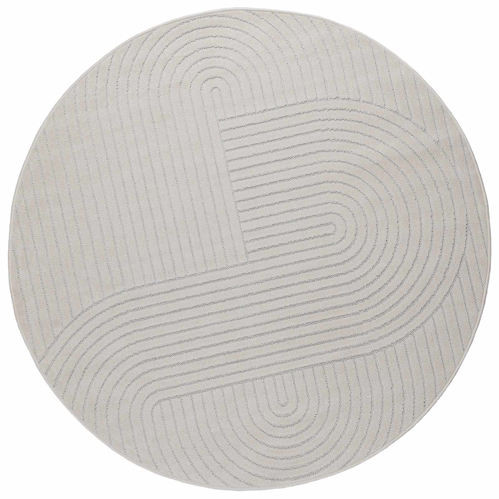 Innen- und Außenteppich PALMERAS Creme Ø 120 CM Polyester