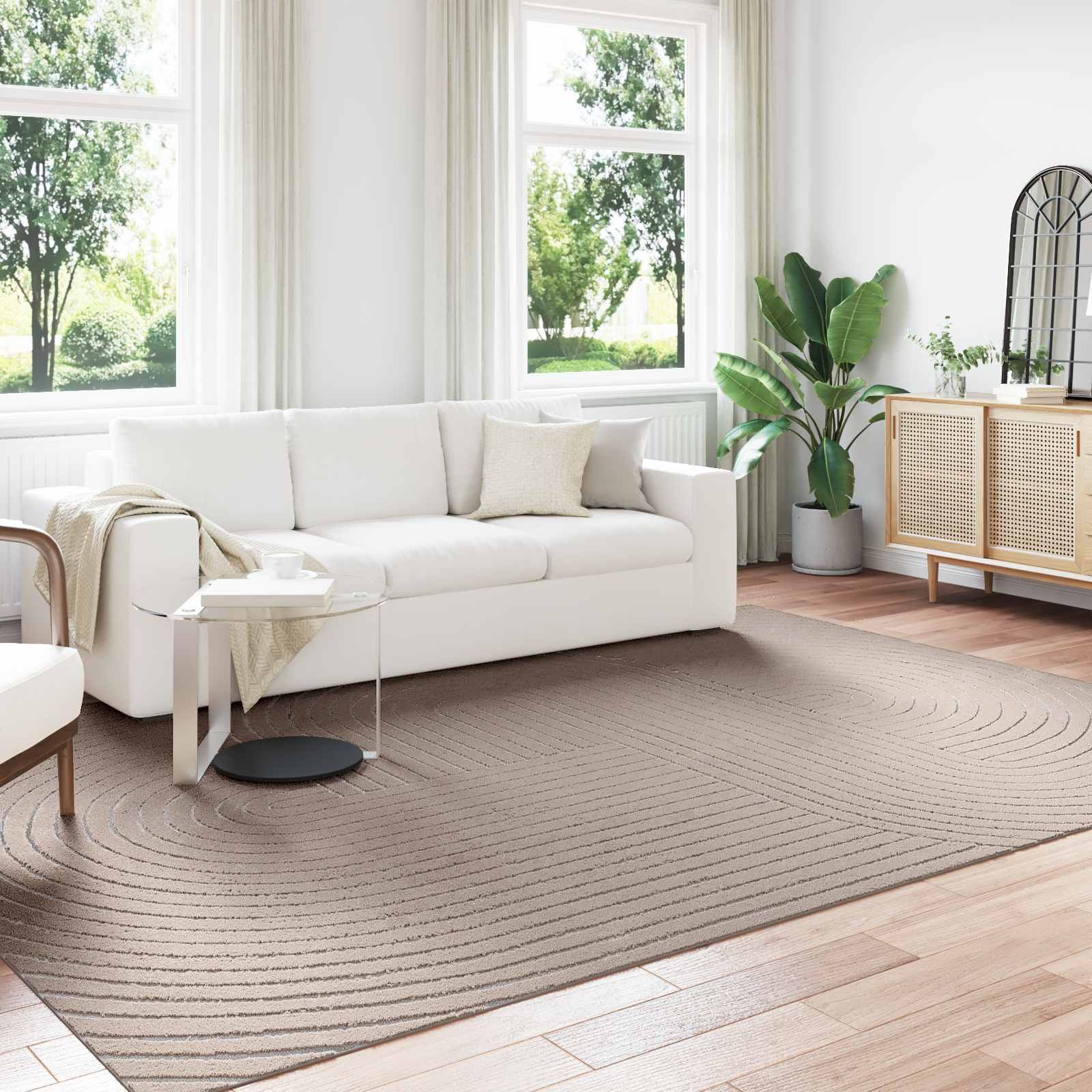 Innen- und Außenteppich PALMERAS Beige 340 x 240 cm Polyester