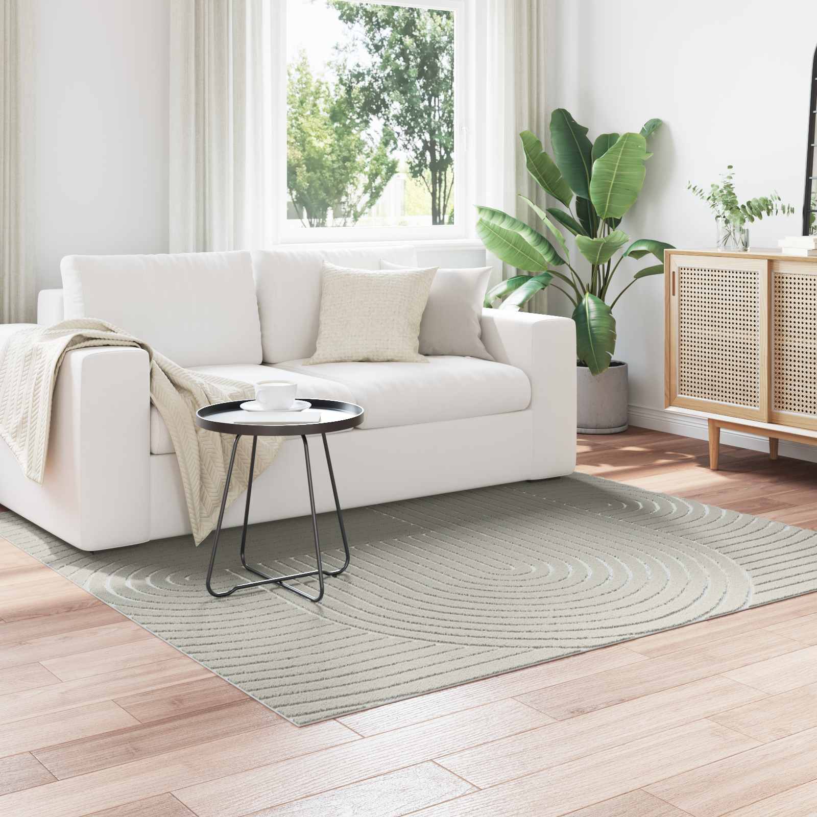 Innen- und Außenteppich PALMERAS Grün 120 x 120 cm Polyester