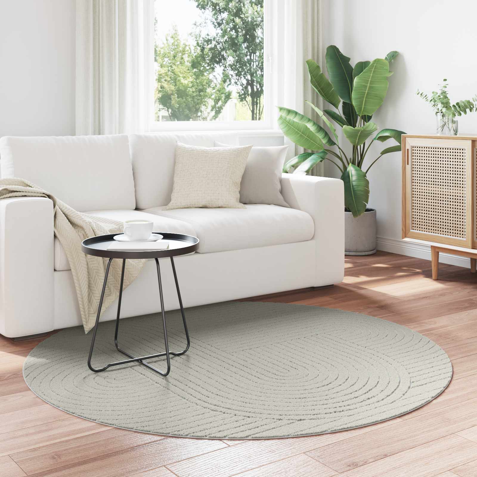 Innen- und Außenteppich PALMERAS Grün Ø 200 CM Polyester