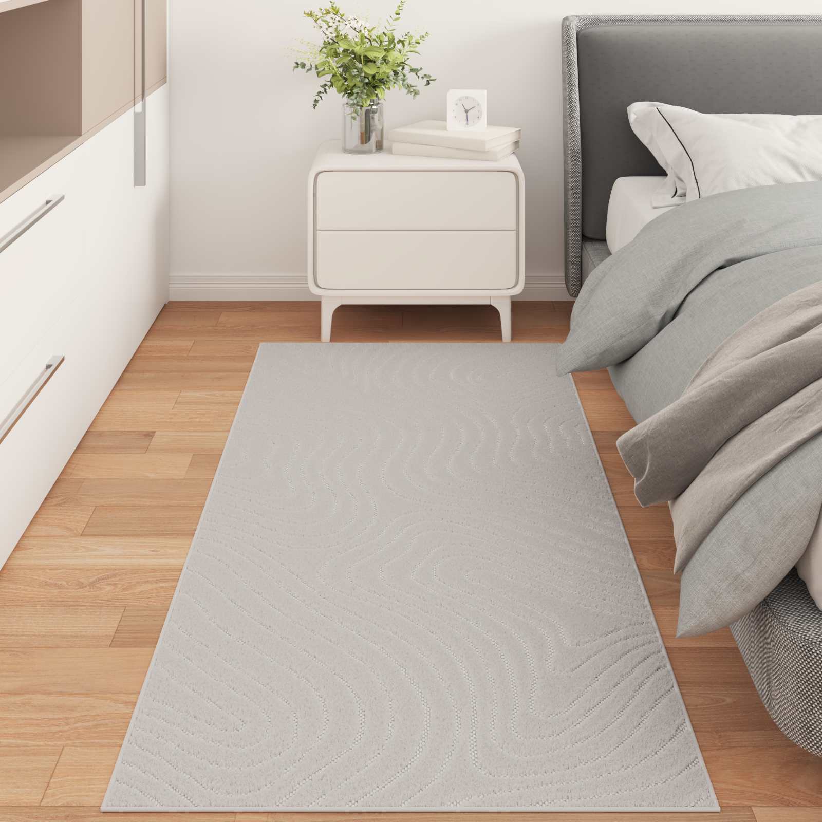 Innen- und Außenteppich PALMERAS Creme 150 x 80 cm Polyester