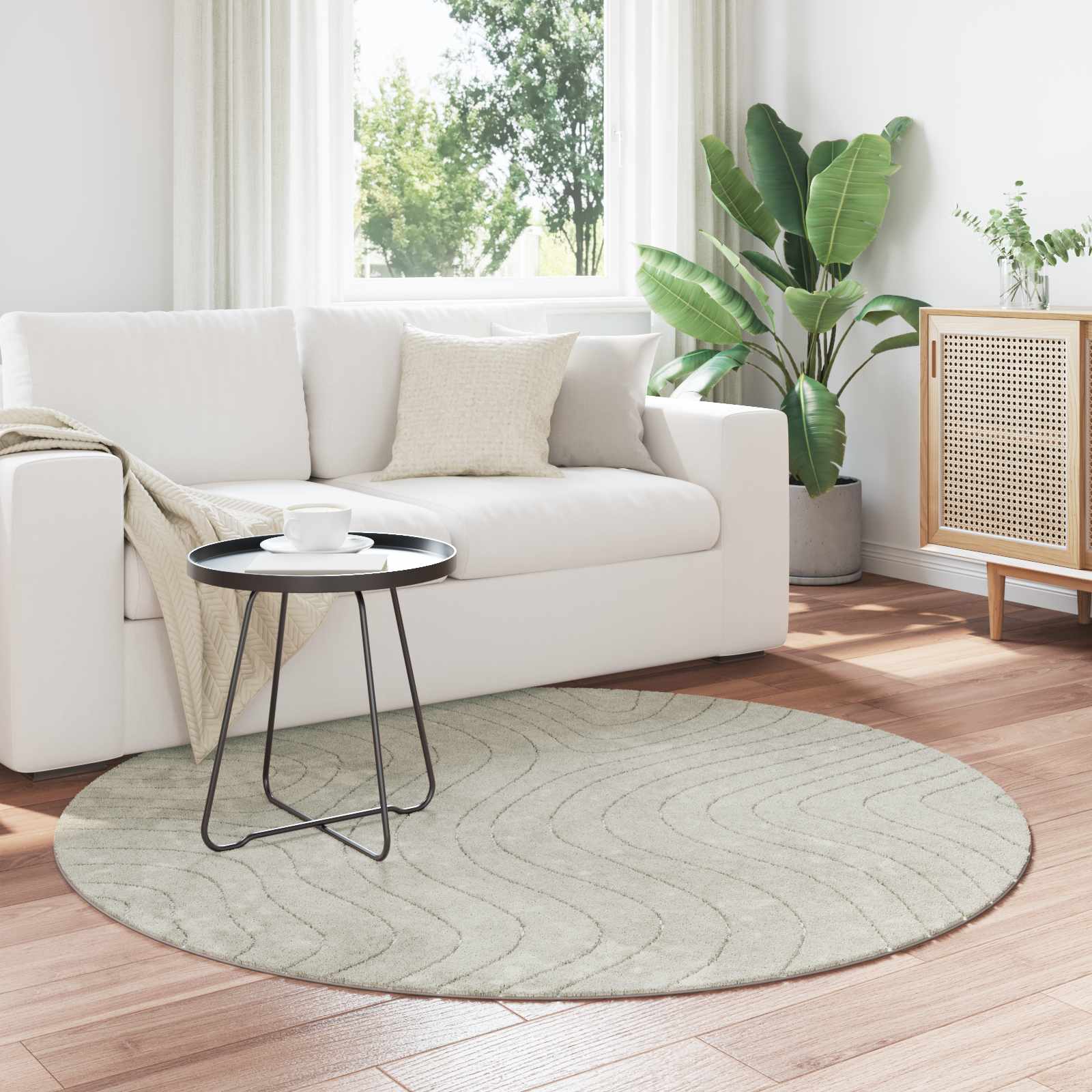 Innen- und Außenteppich PALMERAS Grün Ø 160 CM Polyester
