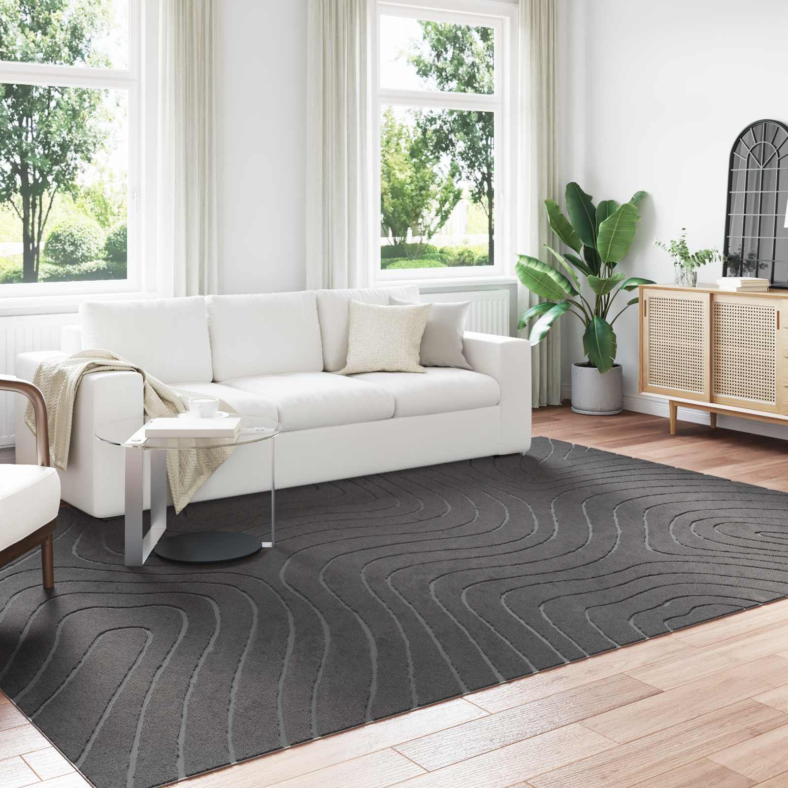 Innen- und Außenteppich PALMERAS Anthrazit 340 x 240 cm