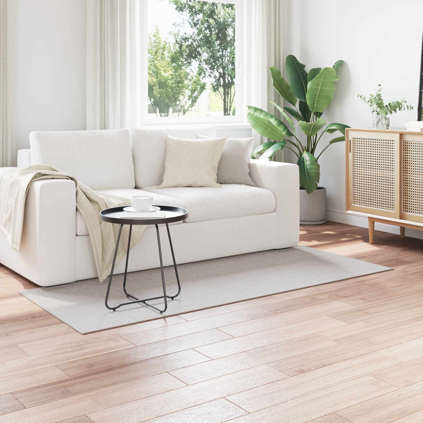 Innenteppich LUGO Creme und Grau 80 x 150 cm Polyester