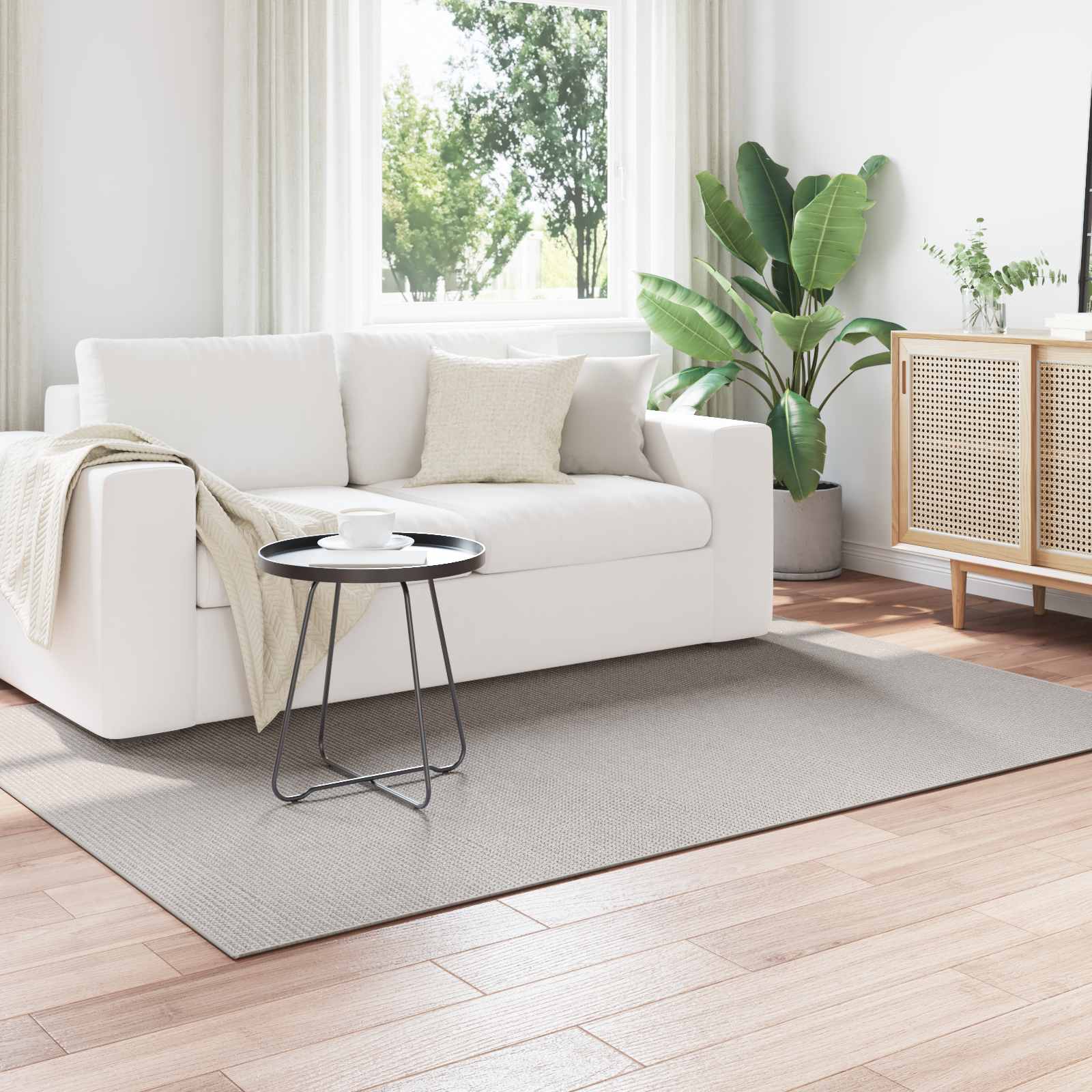 Innenteppich LUGO Creme und Grau 230 x 160 cm Polyester