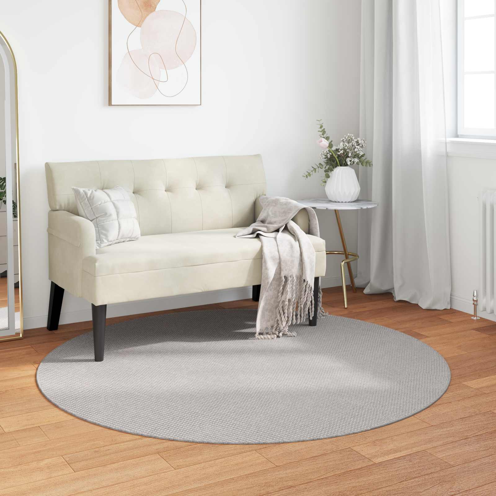 Innenteppich LUGO Creme und Grau Ø 160 CM Polyester