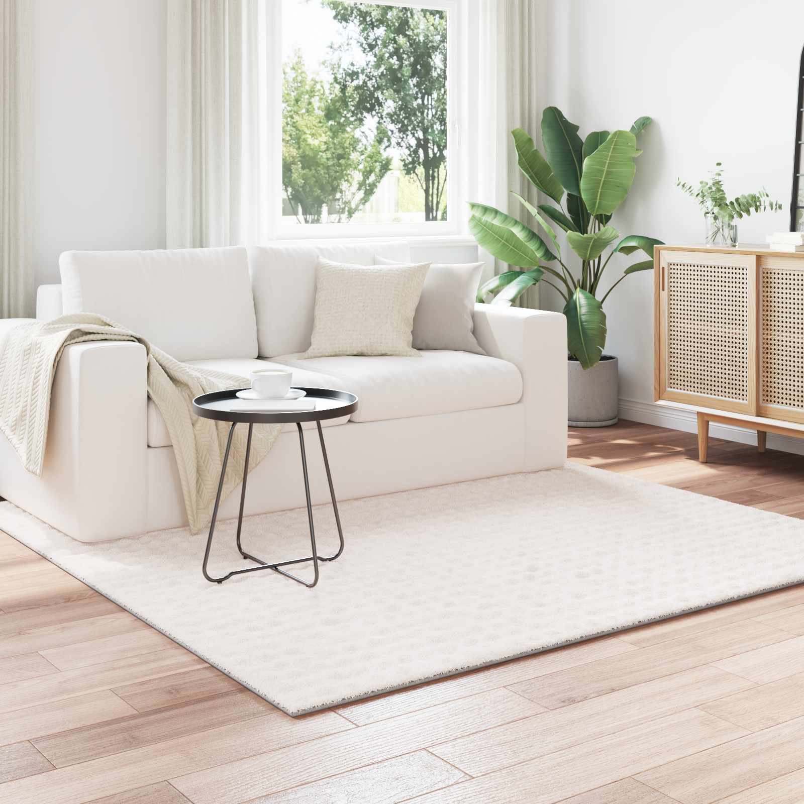 Bereichsteppiche Quadratisch SIROLO Creme 240 x 240 cm