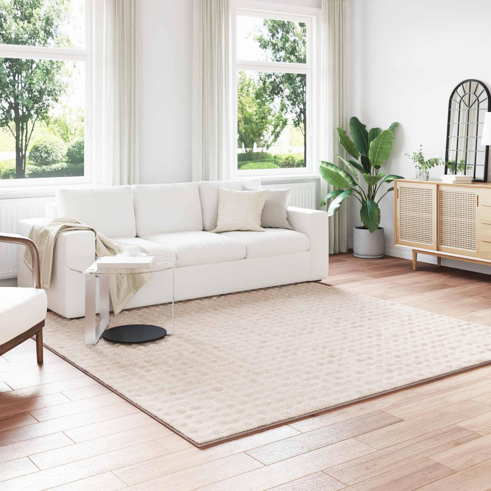 Bereichsteppiche Quadratisch SIROLO Beige 240 x 240 cm