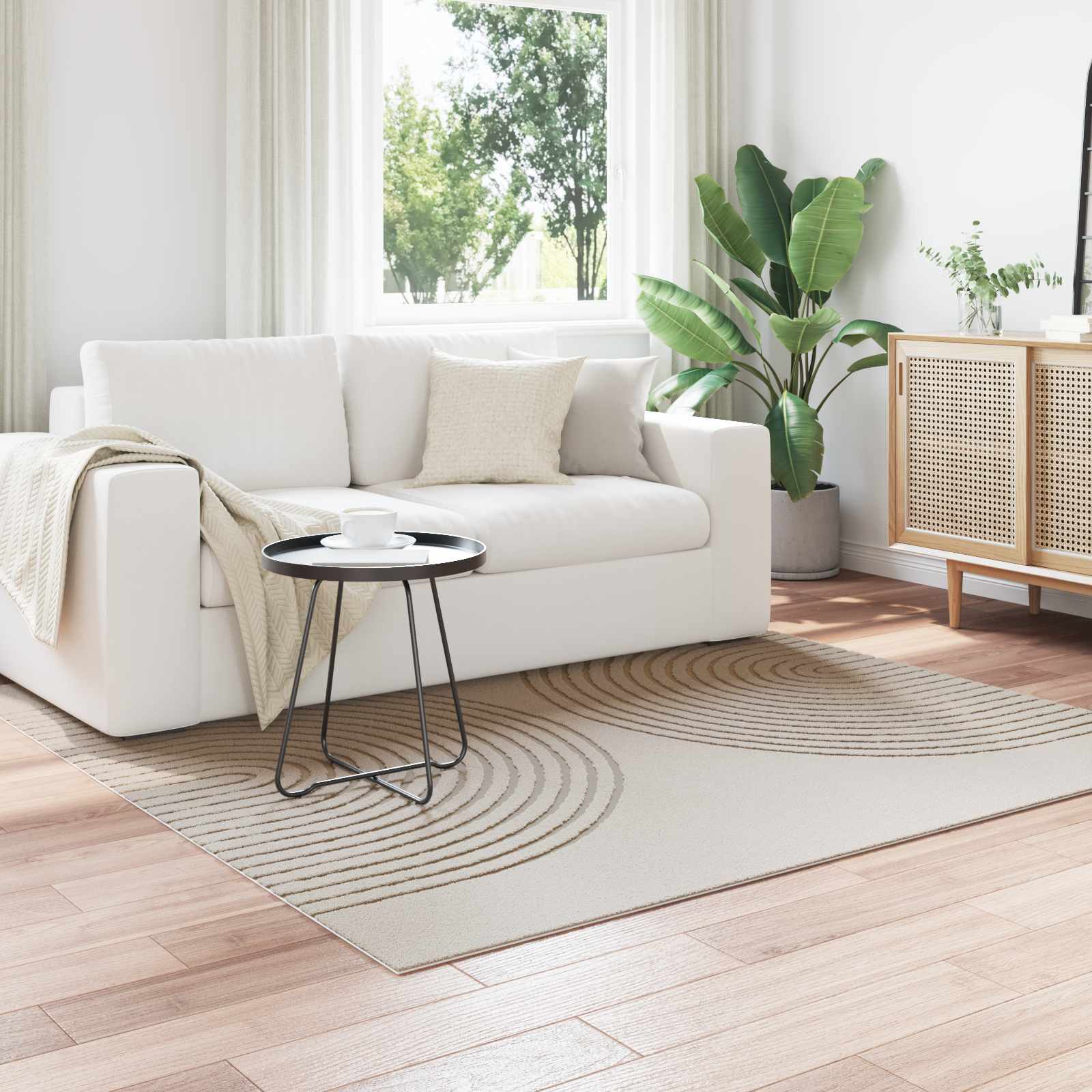 Innenteppich GALATI Creme 200 x 200 cm Polyester
