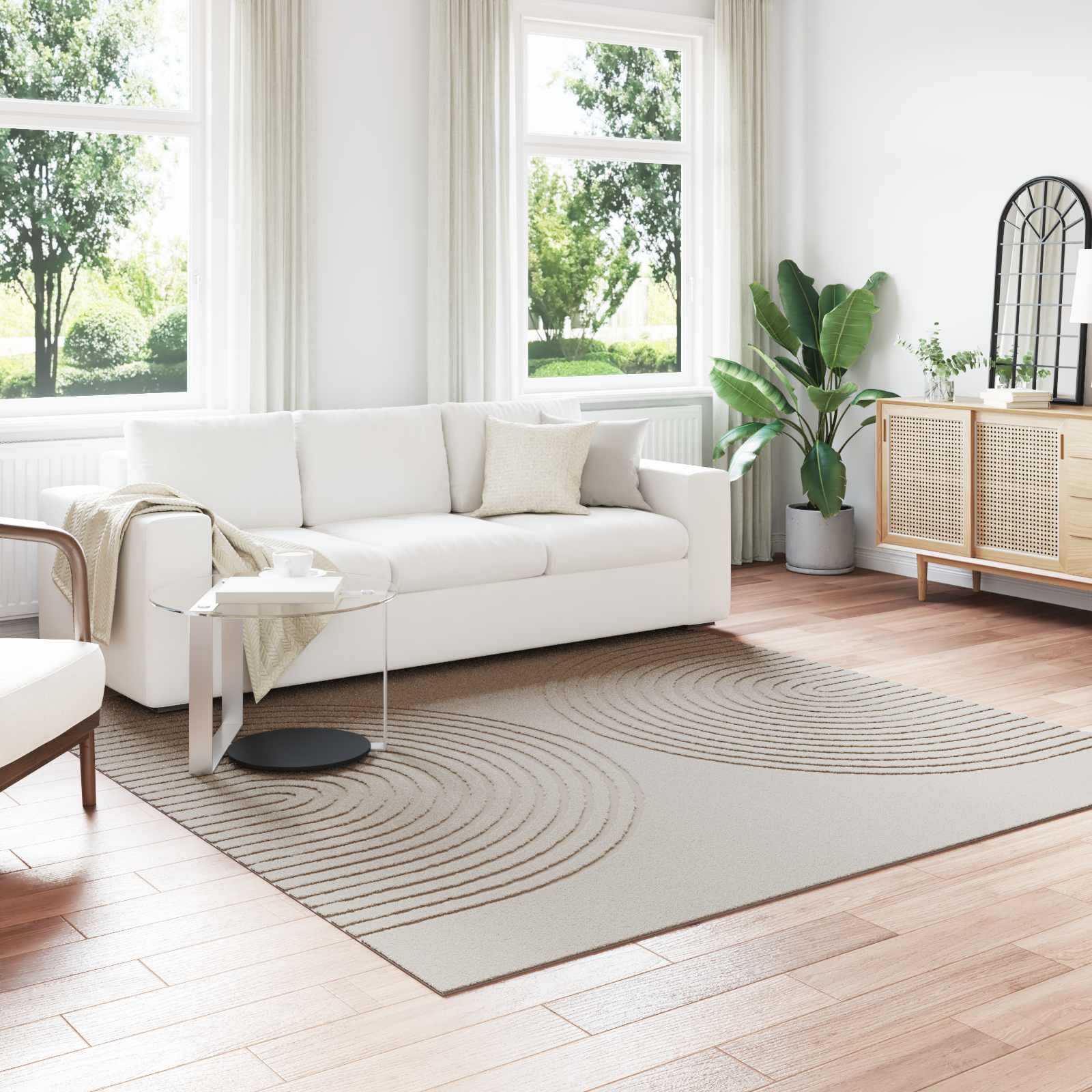 Innenteppich GALATI Creme 240 x 240 cm Polyester